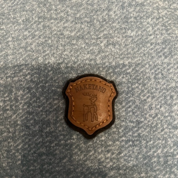 Naketano Blue Hoodie with Brown Patch - Picture 2 of 9